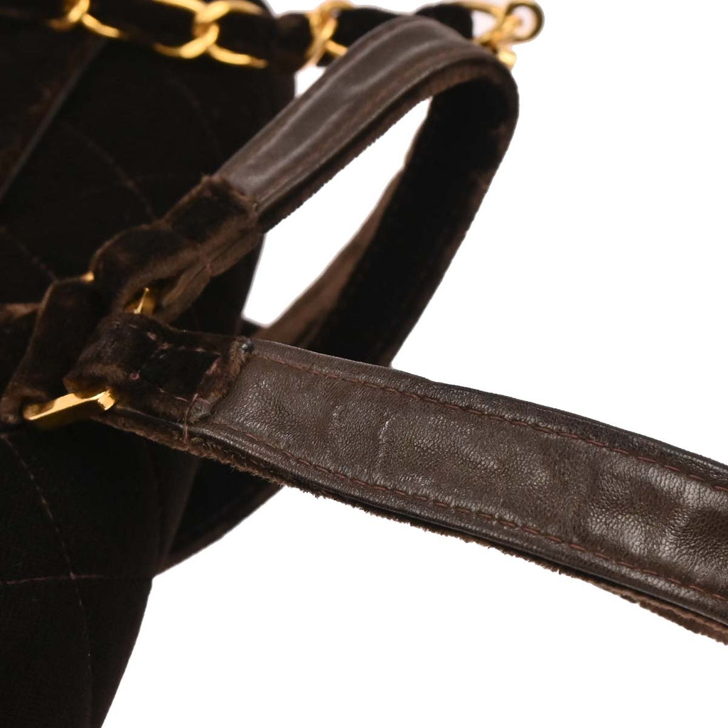 Chanel 1994-1996 Brown Velvet Chain Backpack