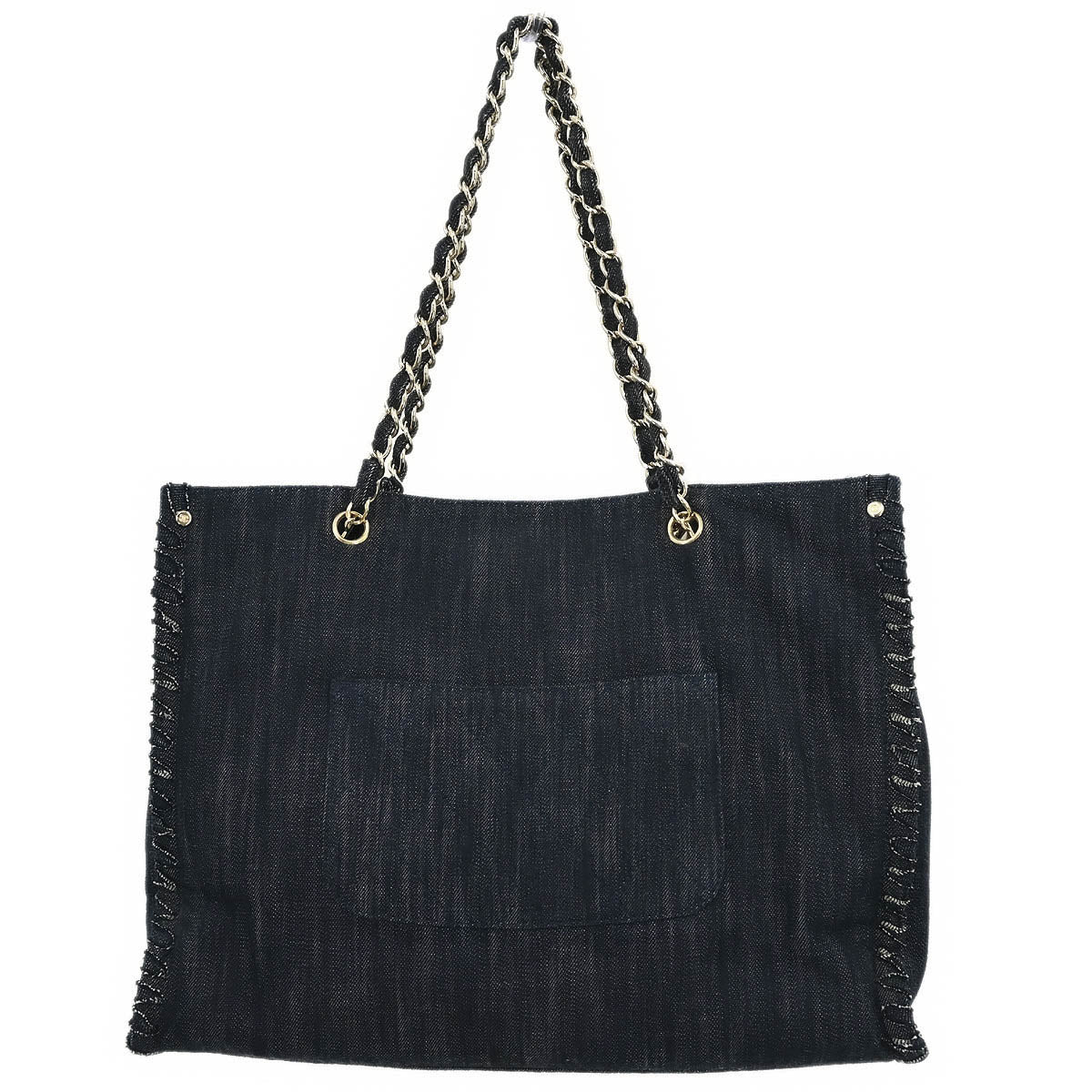 Chanel 2005-2006 Navy Denim Night Flight Tote Handbag