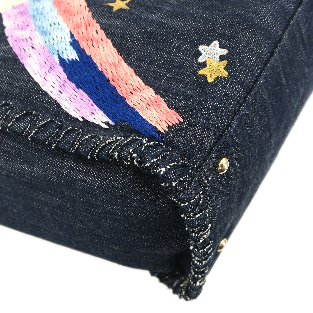 Chanel 2005-2006 Navy Denim Night Flight Tote Handbag
