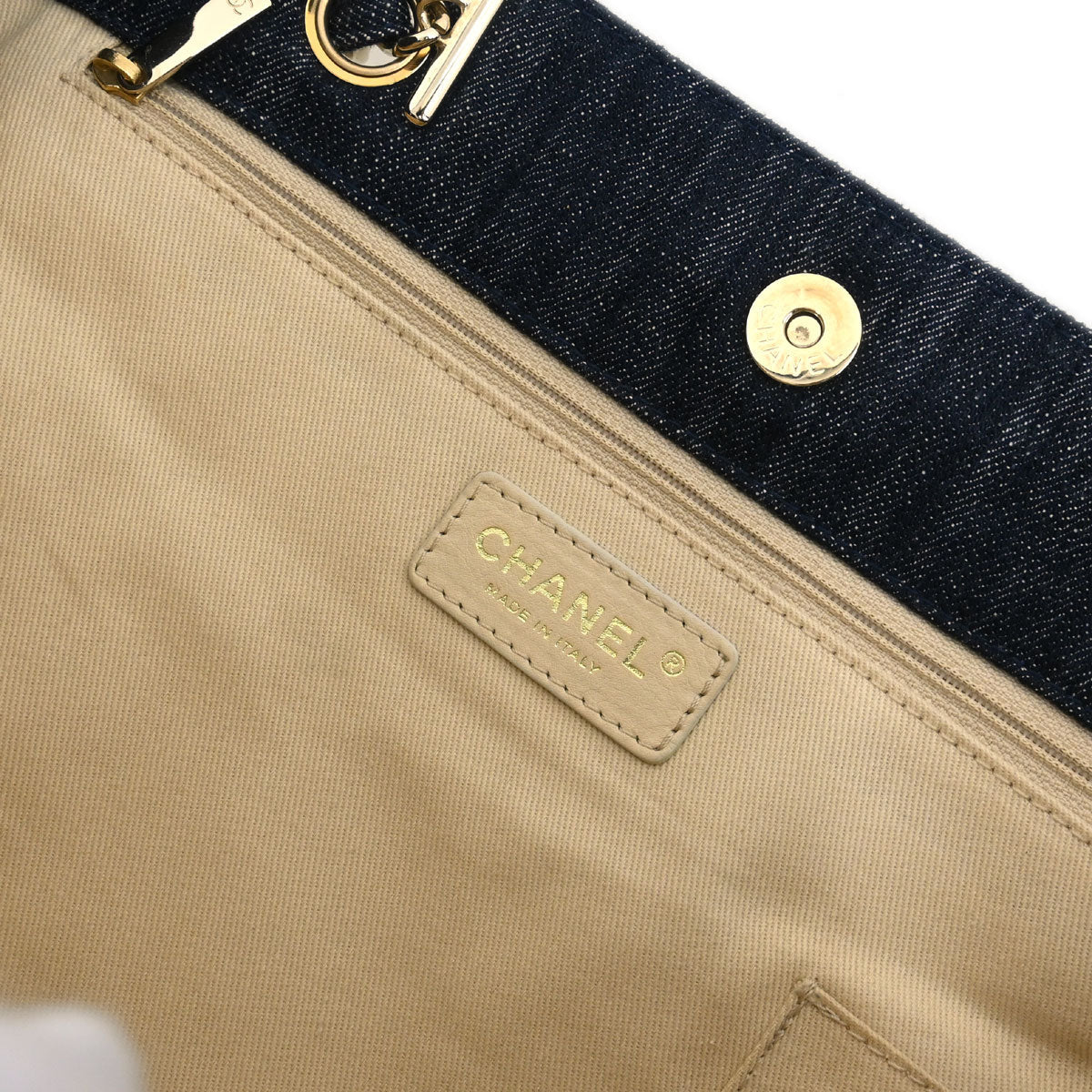 Chanel 2005-2006 Navy Denim Night Flight Tote Handbag