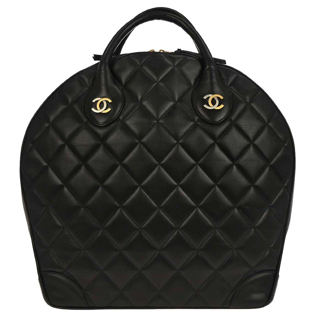 Chanel 1997-1999 Black Lambskin Paris Handbag