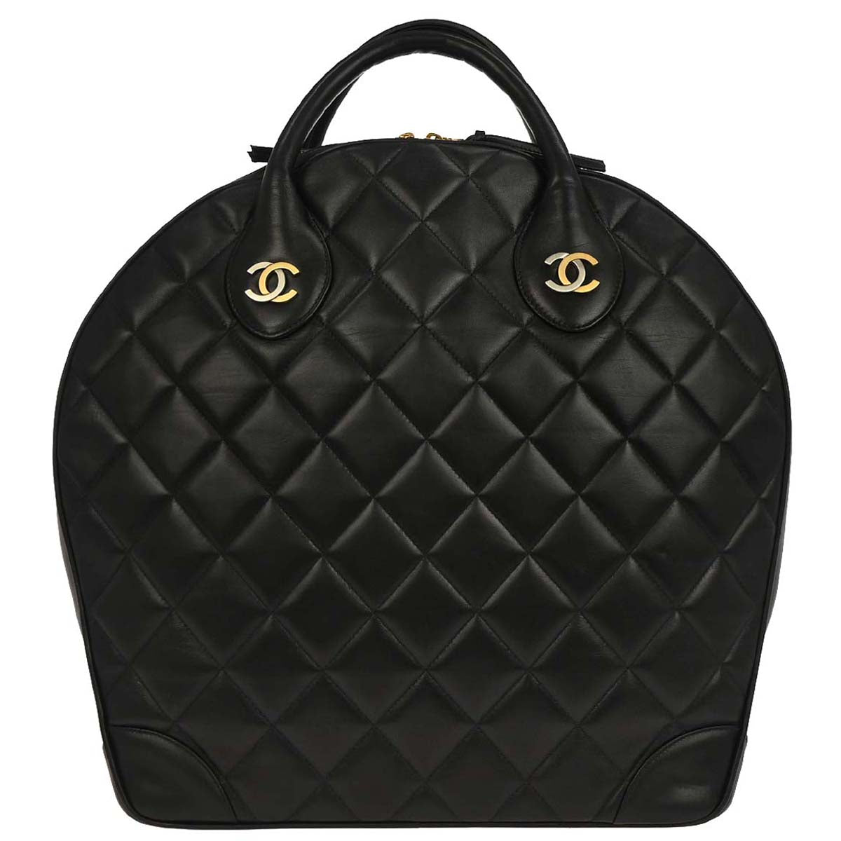 Chanel 1997-1999 Black Lambskin Paris Handbag