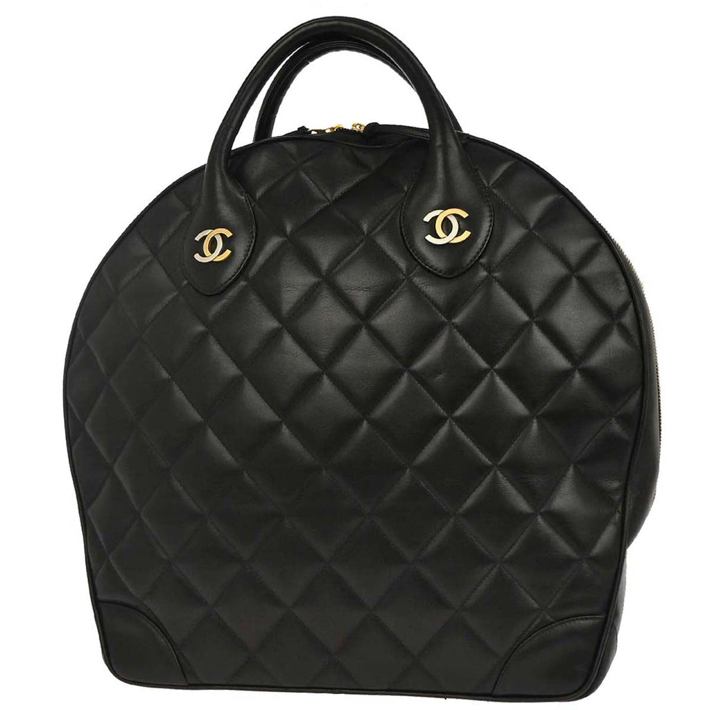 Chanel 1997-1999 Black Lambskin Paris Handbag