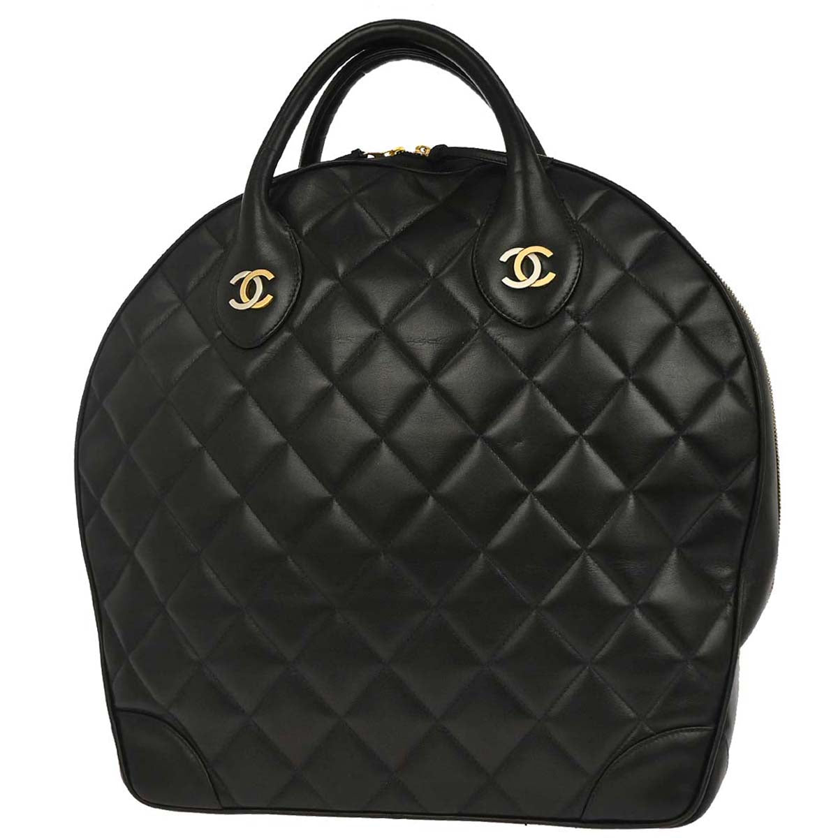 Chanel 1997-1999 Black Lambskin Paris Handbag