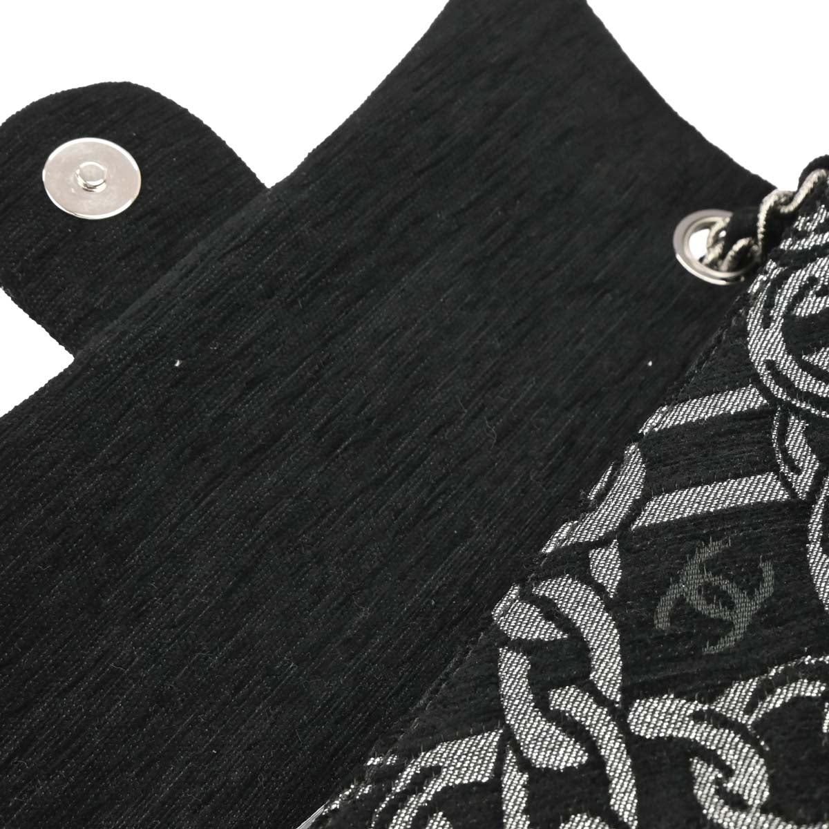 Chanel 2005-2006 Black Canvas Chain Print Handbag