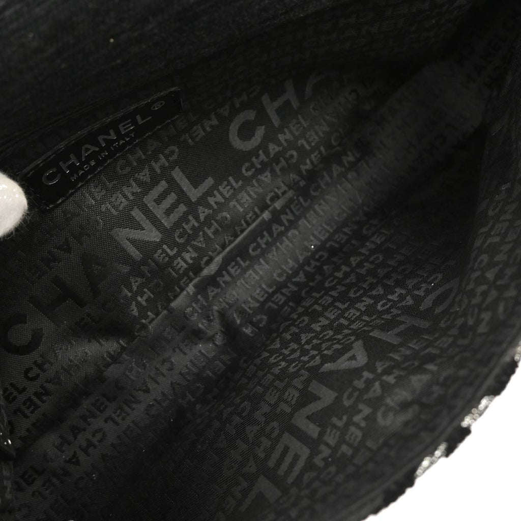 Chanel 2005-2006 Black Canvas Chain Print Handbag