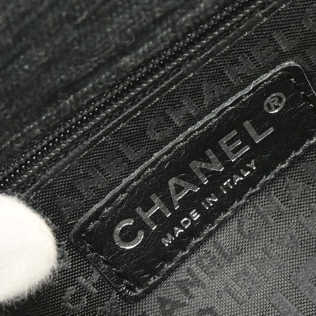 Chanel 2005-2006 Black Canvas Chain Print Handbag