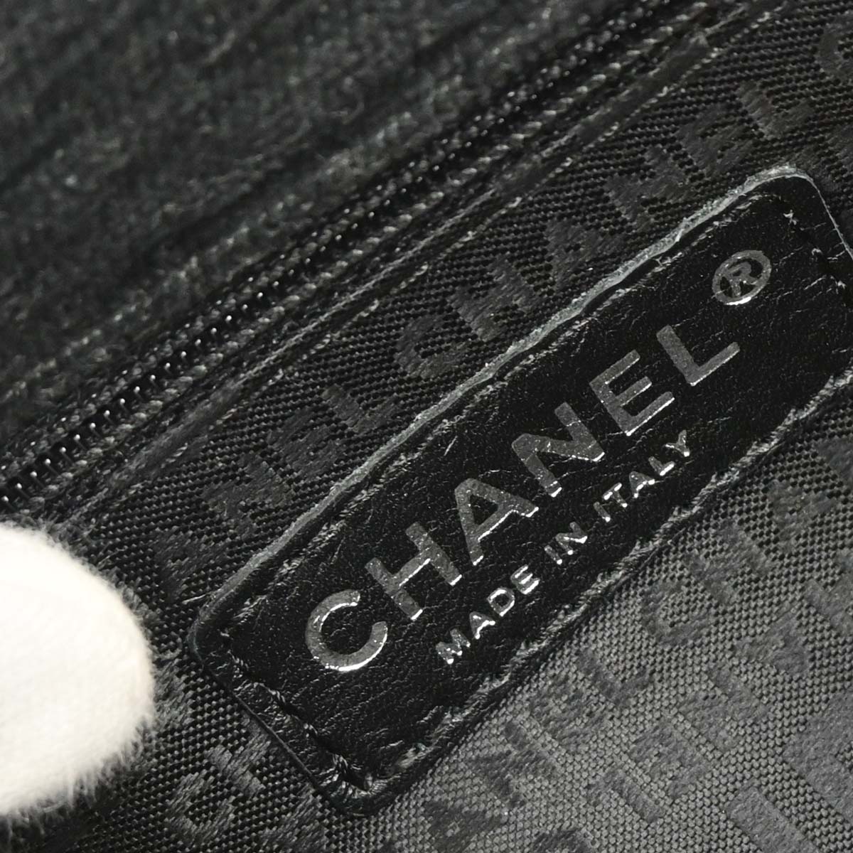 Chanel 2005-2006 Black Canvas Chain Print Handbag