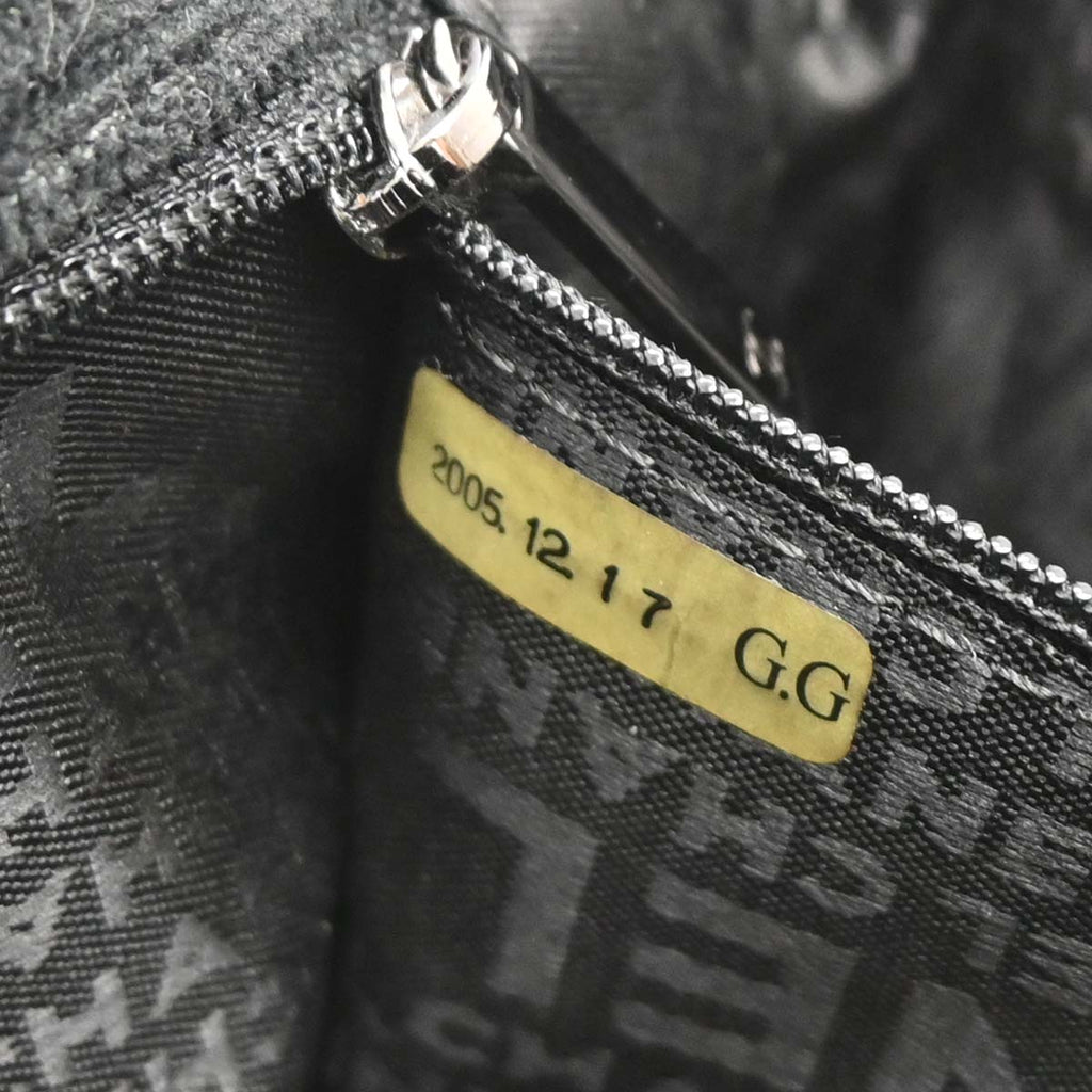 Chanel 2005-2006 Black Canvas Chain Print Handbag
