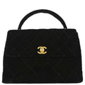 Chanel 1996-1997 Black Velvet Kelly Handbag