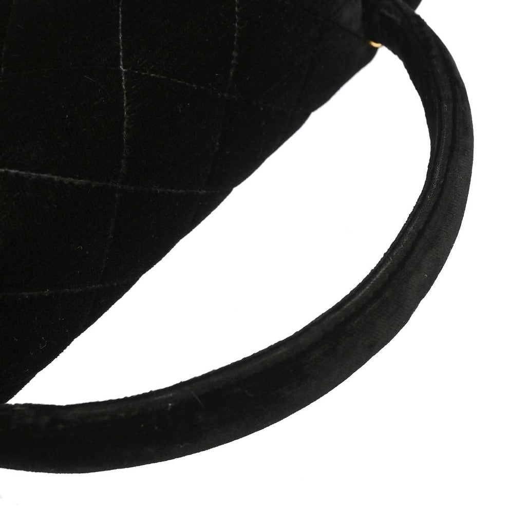 Chanel 1996-1997 Black Velvet Kelly Handbag