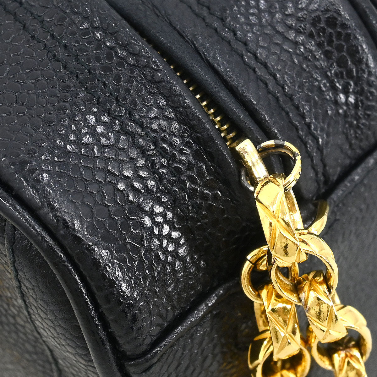 Chanel 1991-1994 Black Caviar Camera Bag Mini