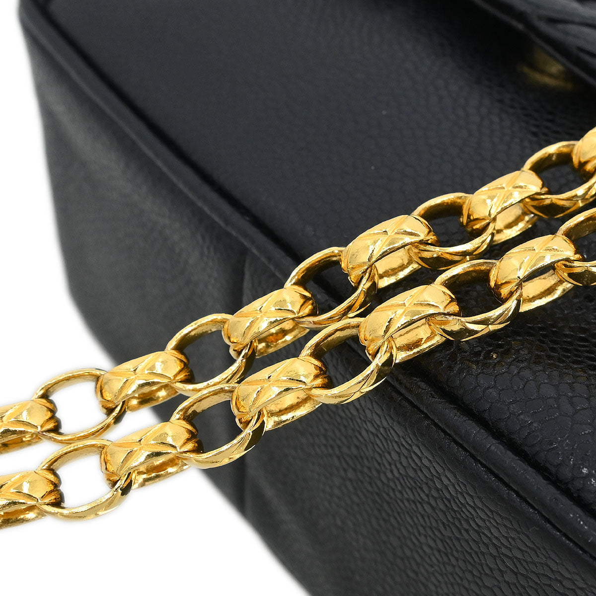 Chanel 1991-1994 Black Caviar Camera Bag Mini