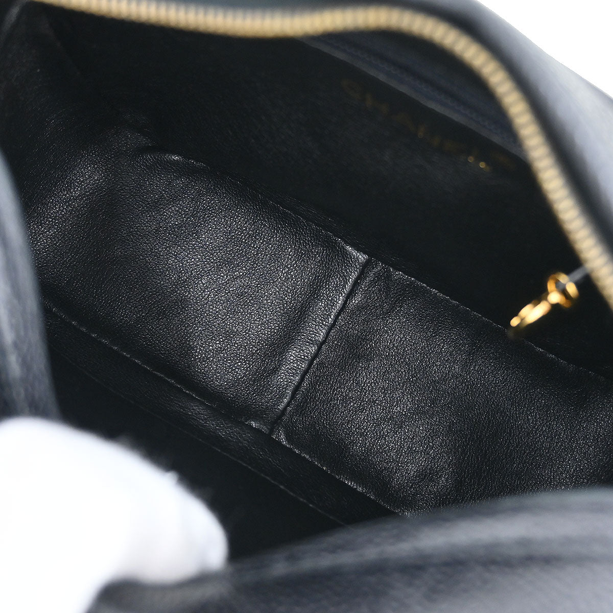 Chanel 1991-1994 Black Caviar Camera Bag Mini