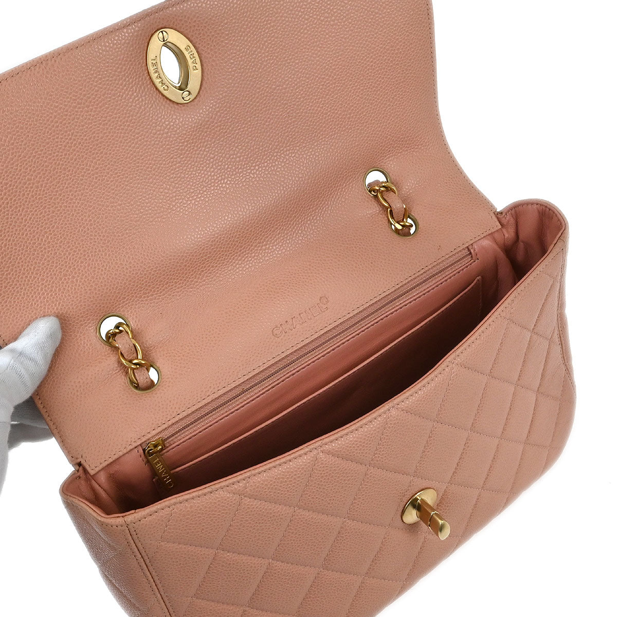 Chanel 2000-2001 Pink Caviar Shoulder Bag