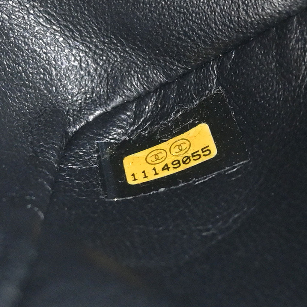 Chanel 2006-2008 Black Perforated Lambskin East West Shoulder Bag