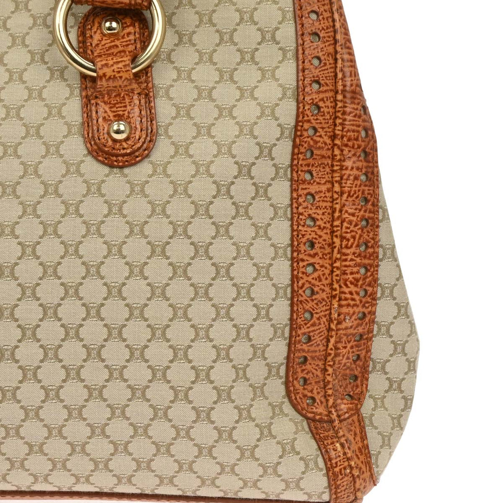 Celine * Beige Canvas Macadam Tote Handbag