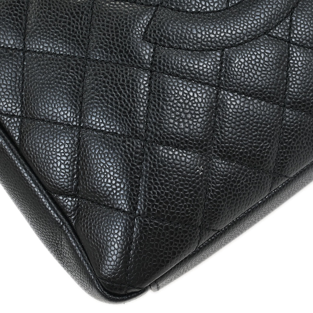 Chanel 2013-2014 Black Caviar Tote Chain Handbag