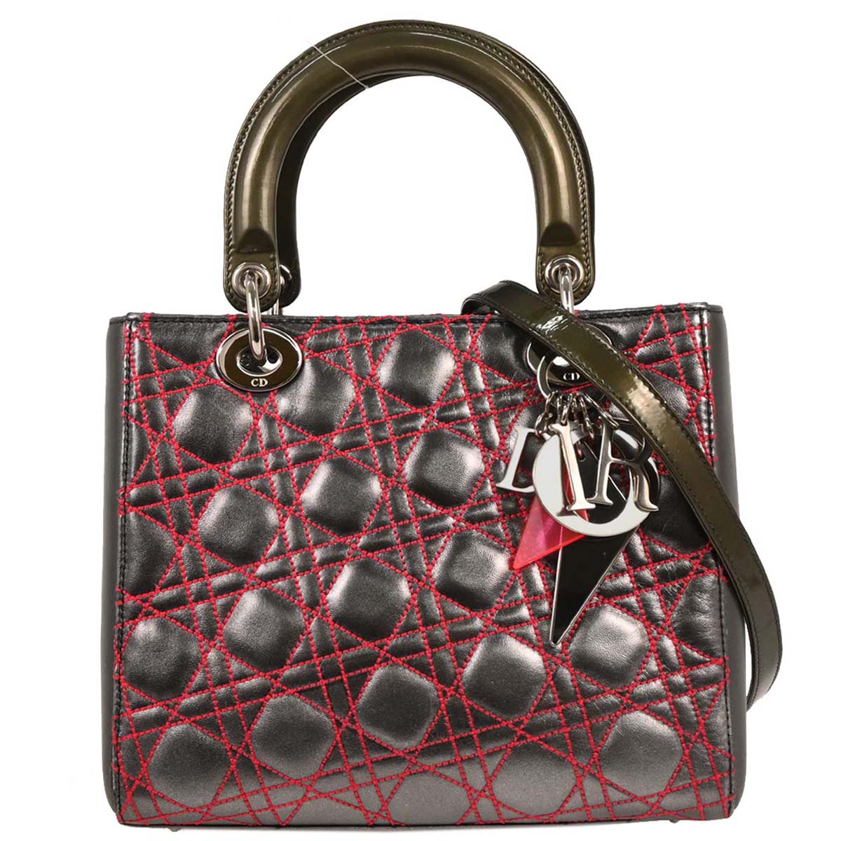 Christian Dior Gray Anselm Reyle Medium Lady Dior Cannage Handbag