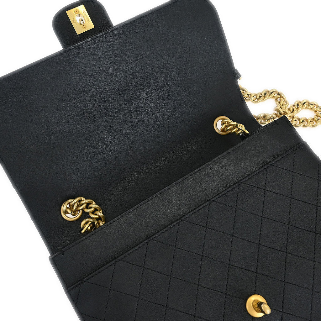 Chanel 2017-2018 Black Calfskin Shoulder Bag