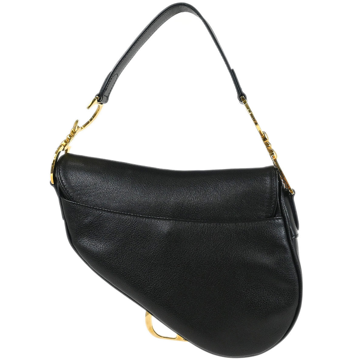 Christian Dior 2001 Black Leather Saddle Handbag