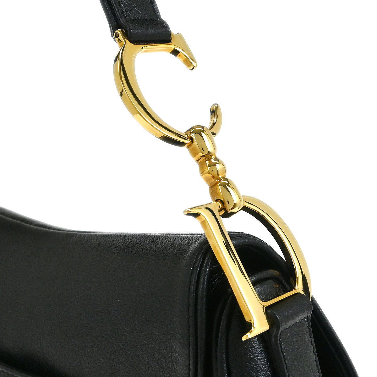 Christian Dior 2001 Black Leather Saddle Handbag