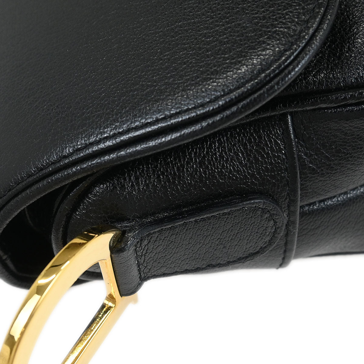 Christian Dior 2001 Black Leather Saddle Handbag
