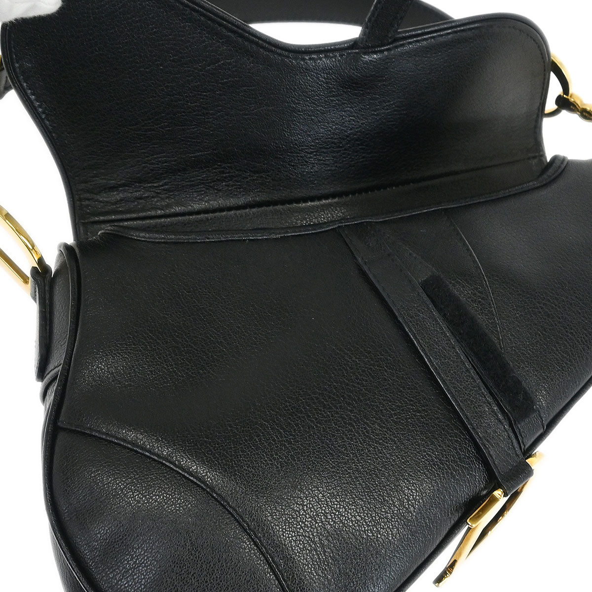 Christian Dior 2001 Black Leather Saddle Handbag