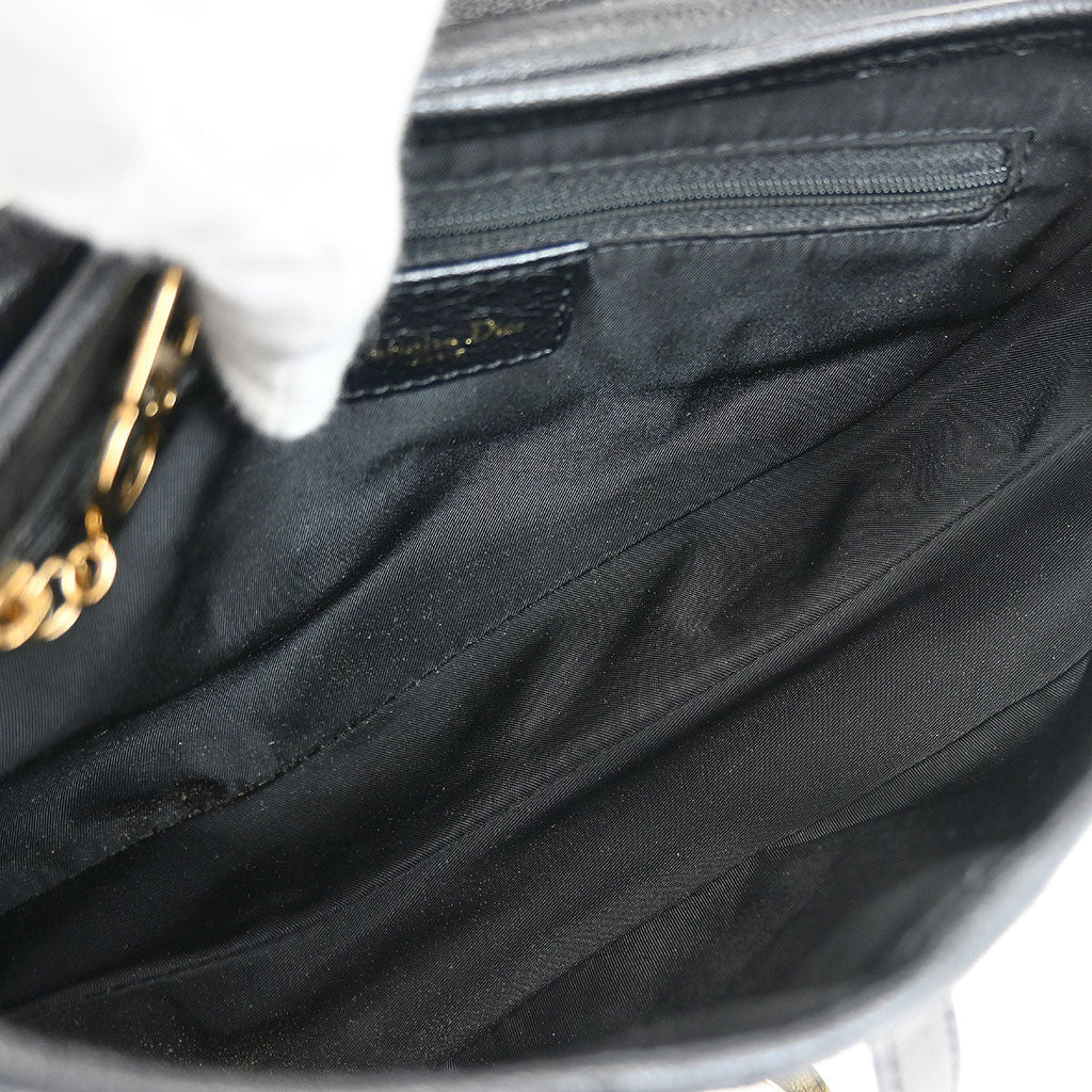 Christian Dior 2001 Black Leather Saddle Handbag