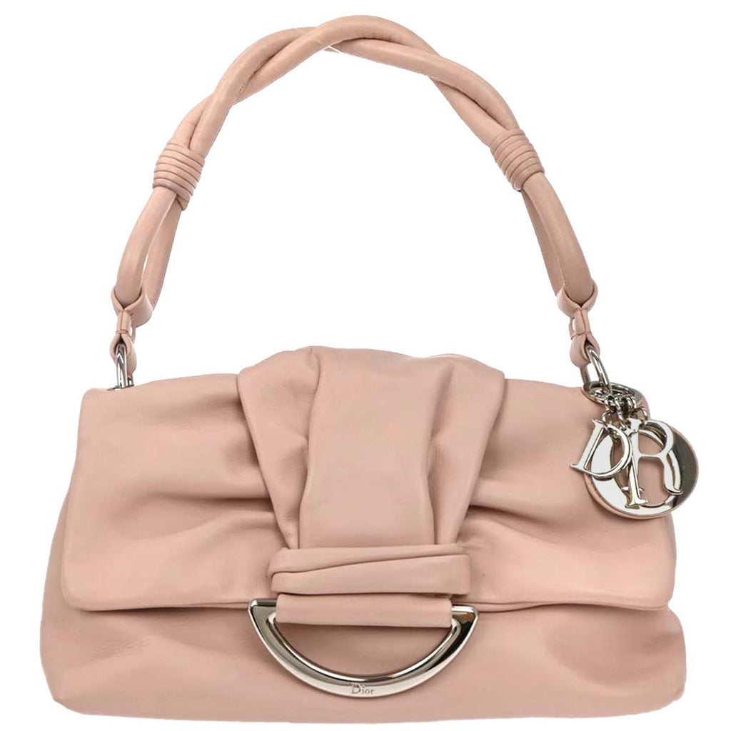 Christian Dior 2009 Light Pink Leather Demi Lune Handbag