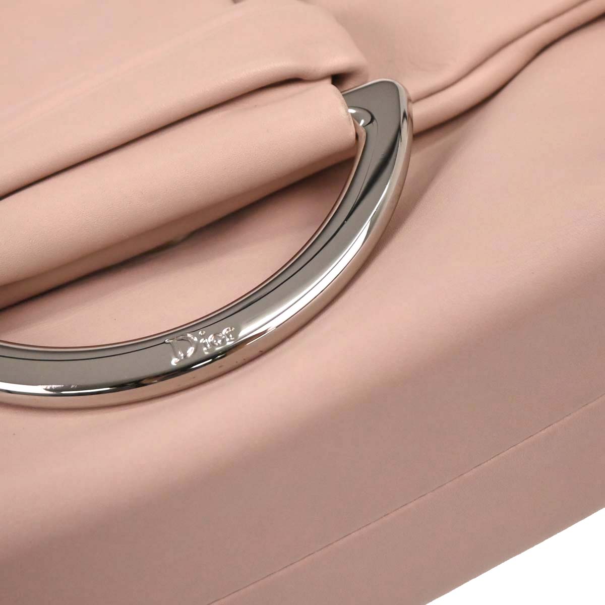 Christian Dior 2009 Light Pink Leather Demi Lune Handbag