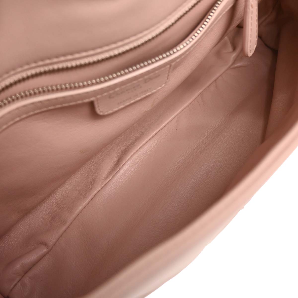 Christian Dior 2009 Light Pink Leather Demi Lune Handbag