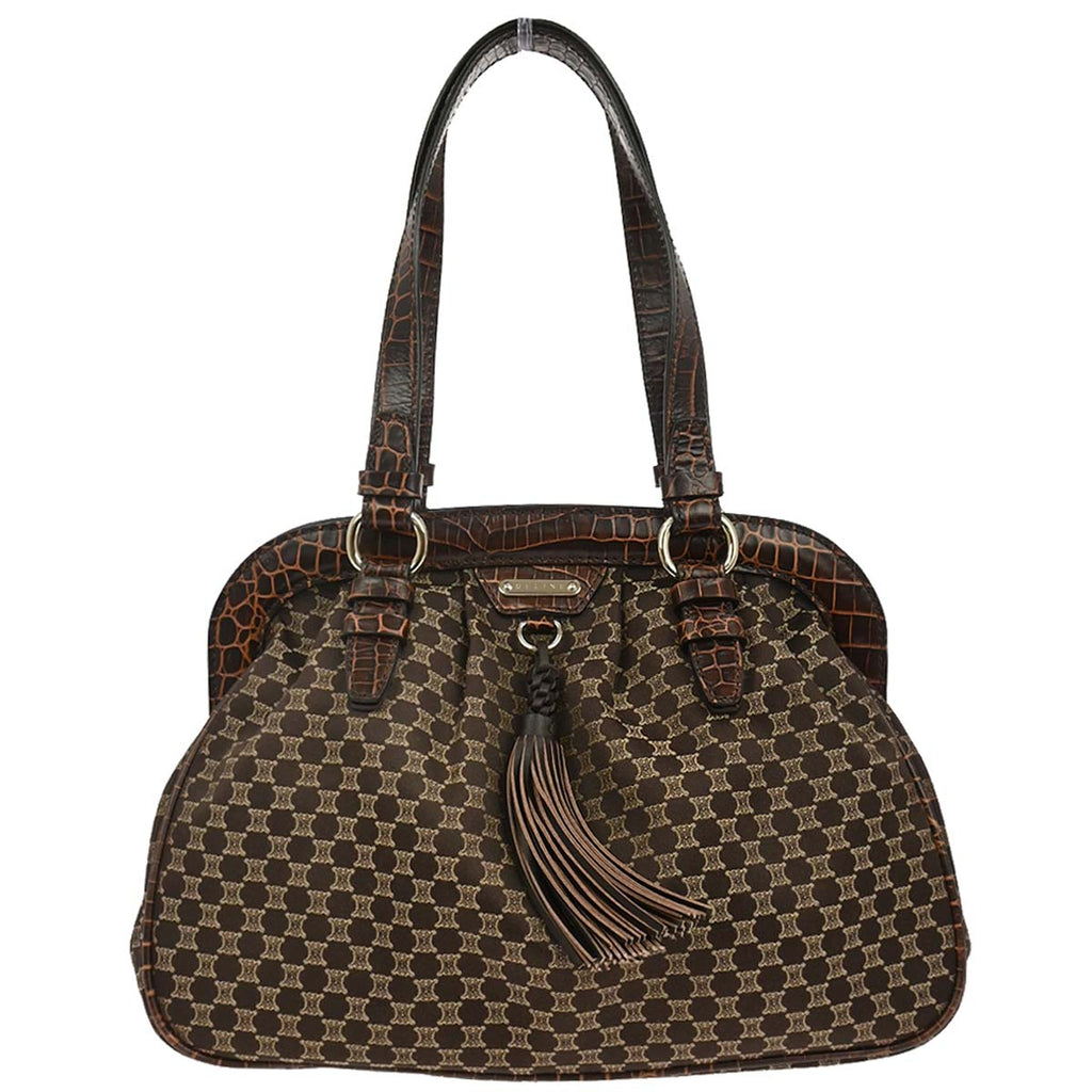 Celine * Brown Canvas Macadam Handbag