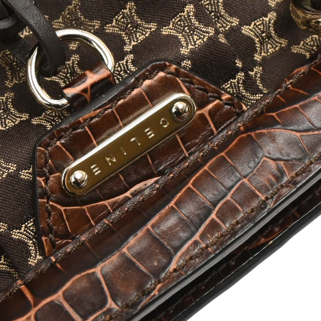 Celine * Brown Canvas Macadam Handbag