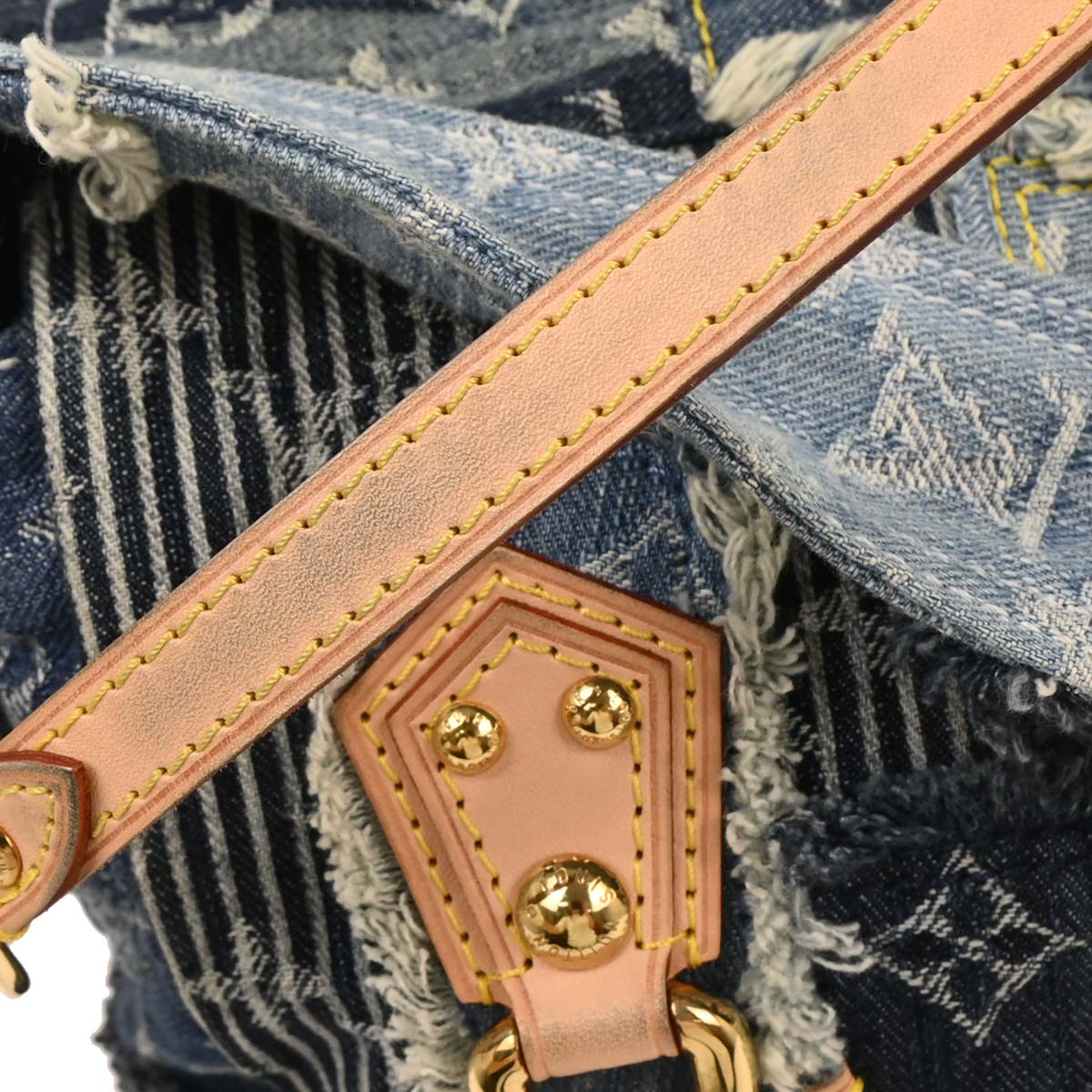 Louis Vuitton 2007 Monogram Denim Patchwork Postie 2way Shoulder Handbag M95374