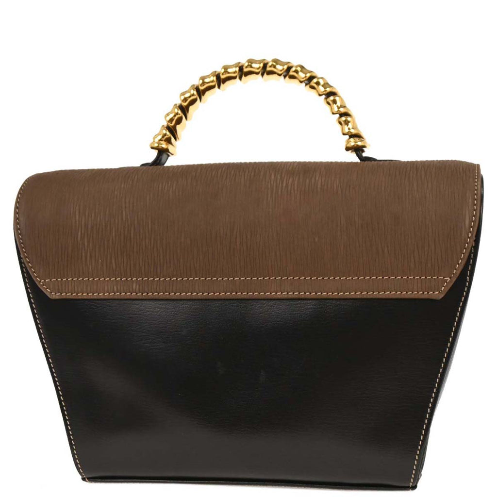 Loewe Black Brown Leather Velazquez Handbag