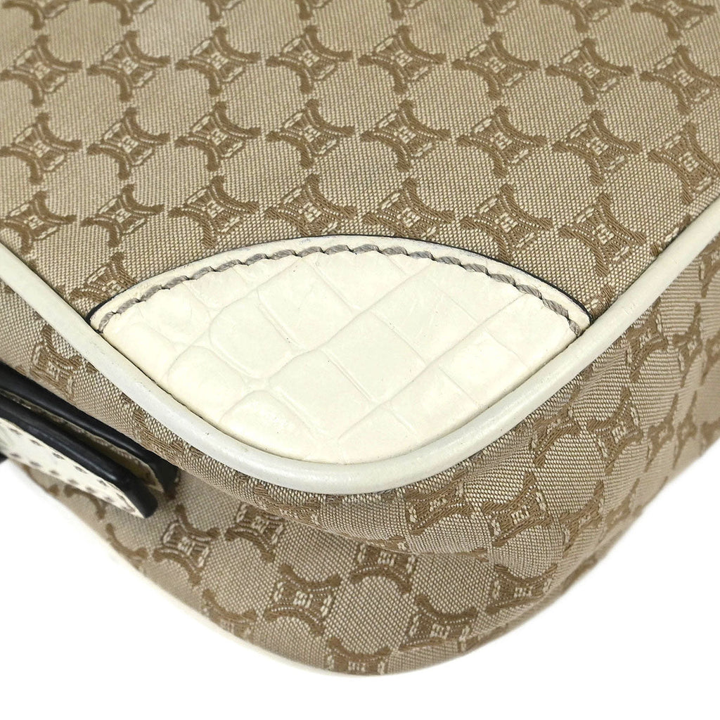 Celine * Beige Canvas Macadam Shoulder Bag