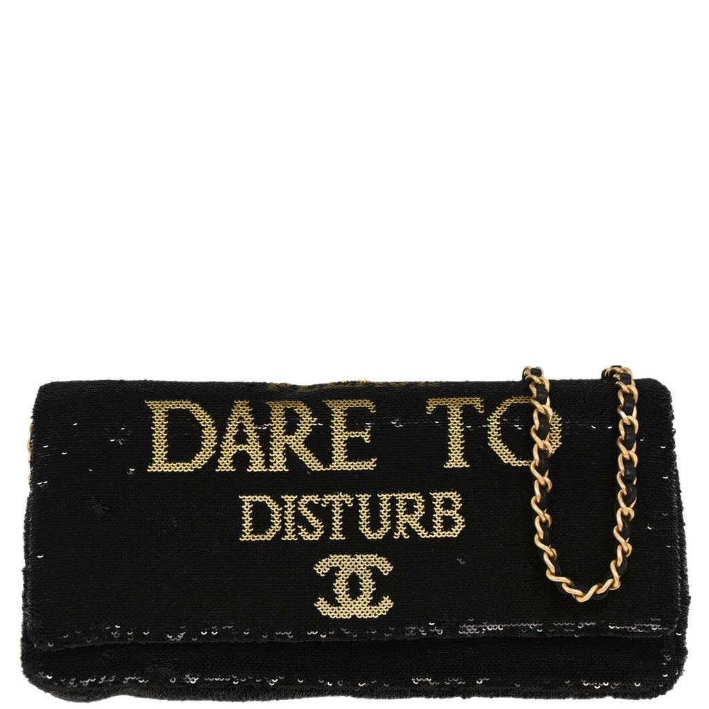 Chanel 2017-2018 Black Sequins Dare To Disturb Shoulder Bag