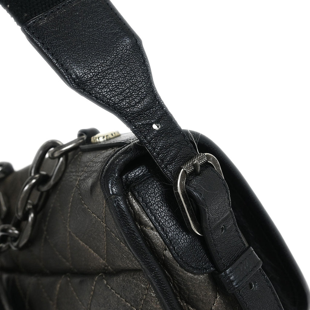 Chanel * 2015-2016 Black Faux Fur Paris-Salzburg Messenger Bag