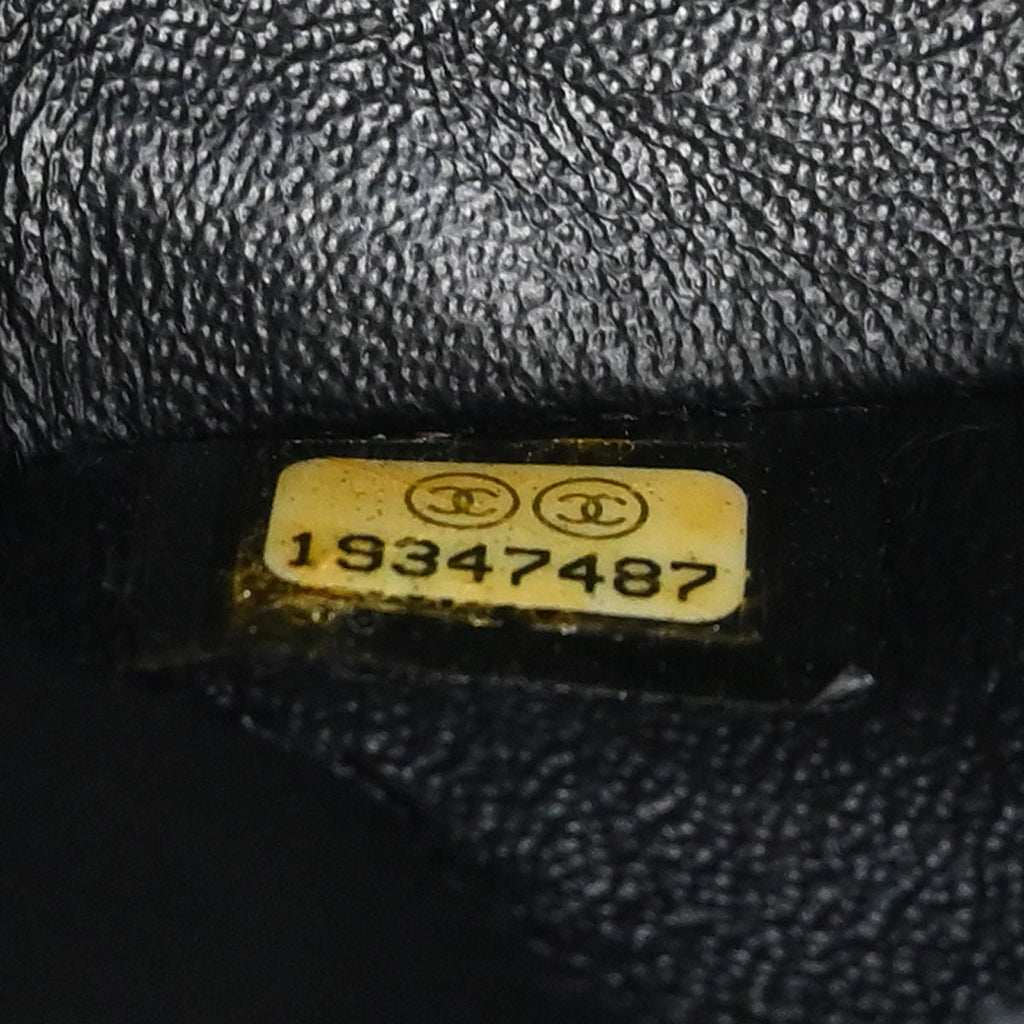 Chanel 2014 Black Lambskin Single Flap Shoulder Bag
