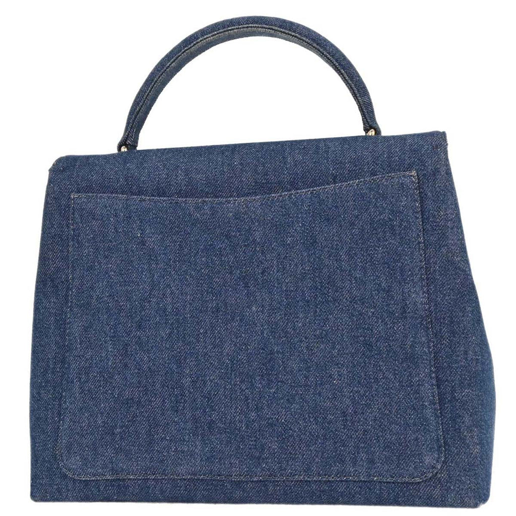 Chanel 1997-1999 Blue Denim Top Handle Handbag