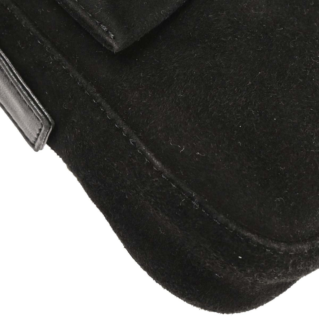 Fendi Black Suede Baguette Handbag