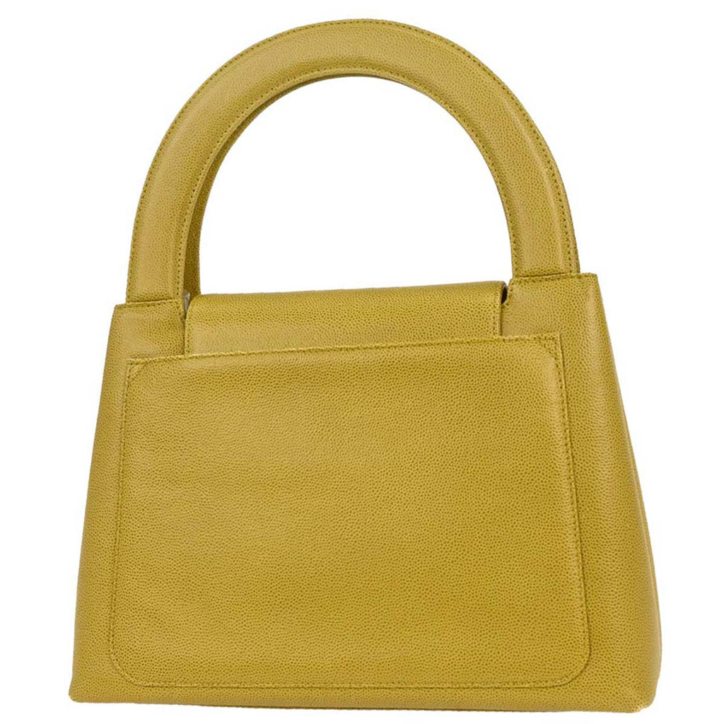 Chanel 1997-1999 Yellow Caviar Handbag