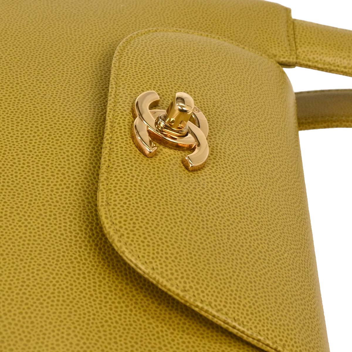 Chanel 1997-1999 Yellow Caviar Handbag