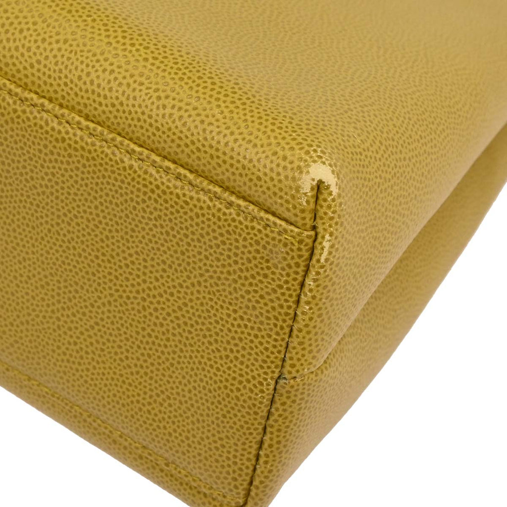 Chanel 1997-1999 Yellow Caviar Handbag
