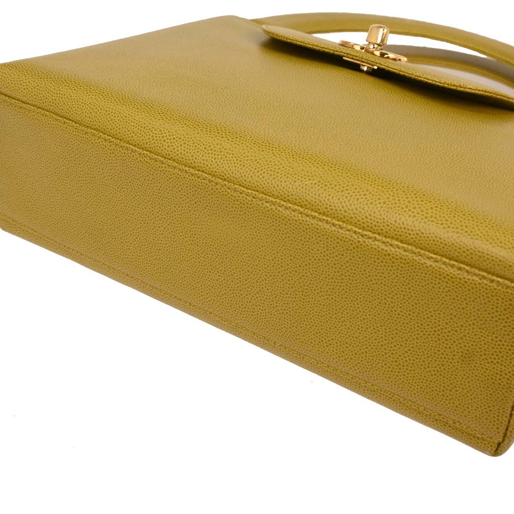Chanel 1997-1999 Yellow Caviar Handbag