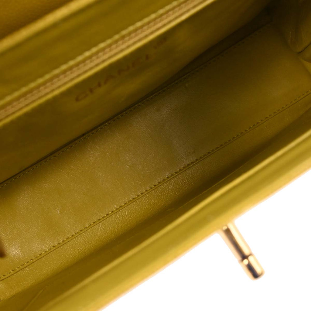 Chanel 1997-1999 Yellow Caviar Handbag
