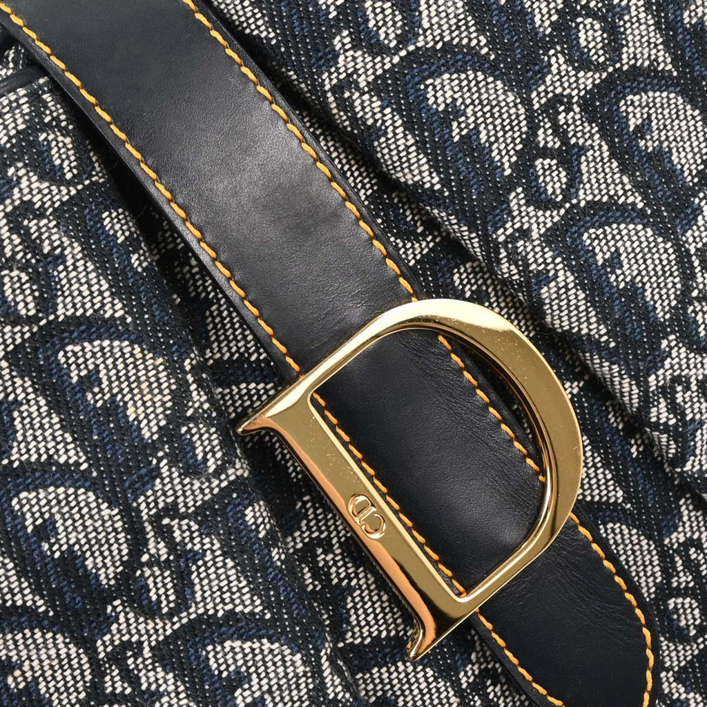 Christian Dior Navy Double Saddle Trotter Handbag