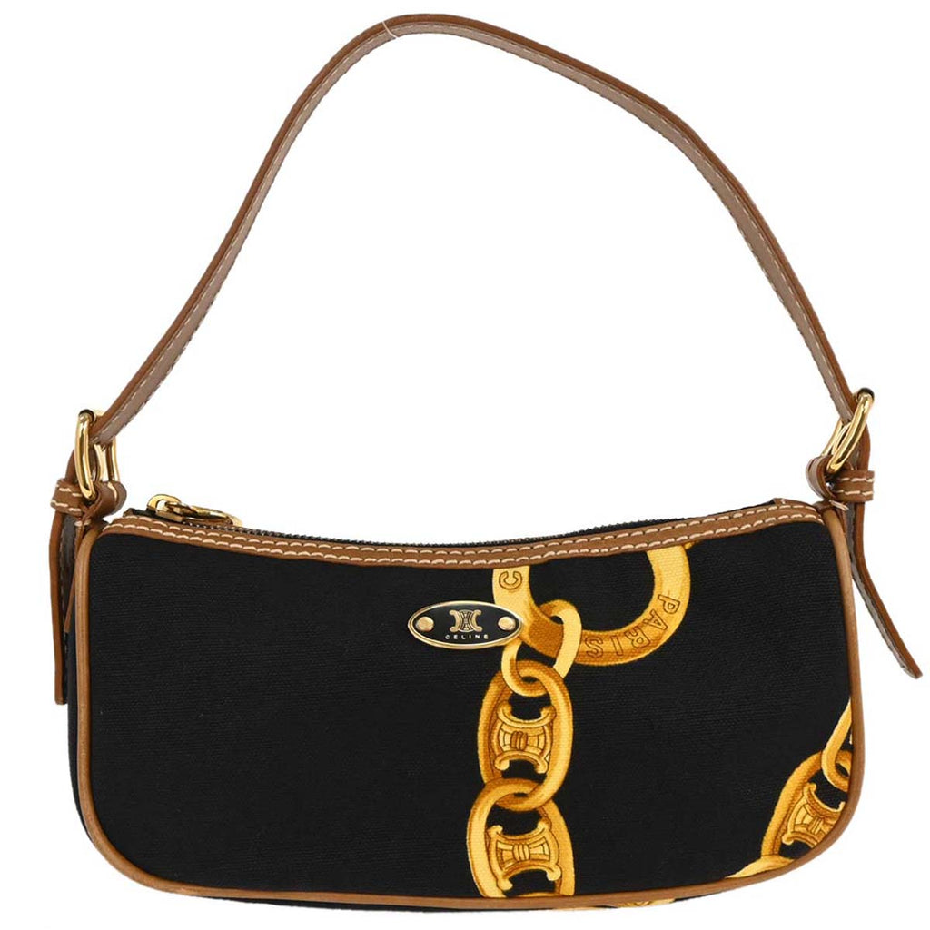 Celine Black Chain Print Handbag