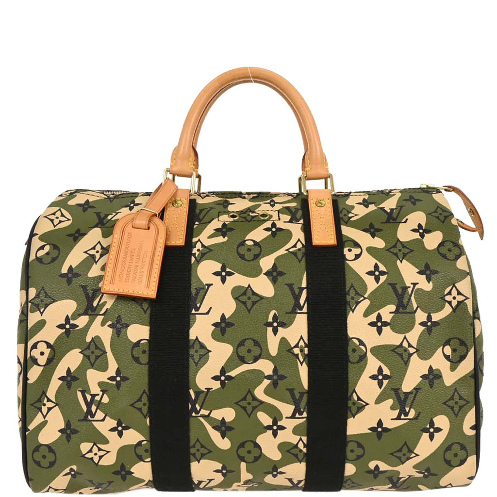 Louis Vuitton Green Monogramouflage Speedy 35 Handbag M95773